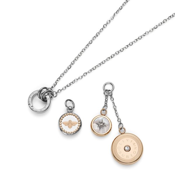 Bee and North Star Silver & Rose Gold Plated Charm Necklace - Image 5