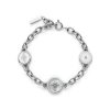 Bee and North Star Silver Tone Charm Bracelet