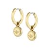Bee Charm Gold Plated Hoop Earrings - Image 2