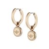Bee Charm Rose Gold Plated Hoop Earrings - Image 2