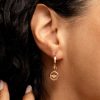 Bee Charm Rose Gold Plated Hoop Earrings - Image 3