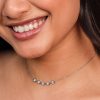 Ever Stacked Crystal Honeycomb Silver Tone Stacking Necklace - Image 3