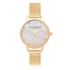 30mm White & Gold Mesh Watch