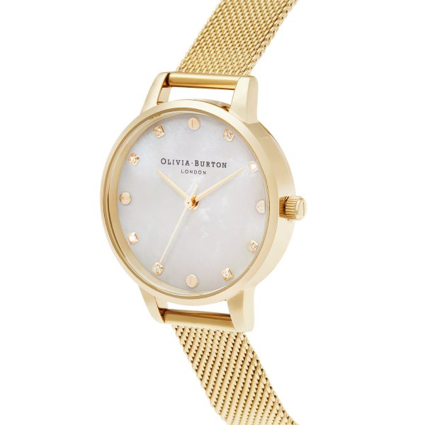 30mm White & Gold Mesh Watch - Image 2