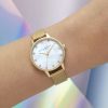 30mm White & Gold Mesh Watch - Image 3