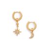 Gold Moon & Star Huggie Hoops - Image 2