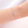 Bejewelled Interlink Chain Bracelet Silver - Image 3