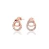 Rose Gold Interlink Drop Stud Earrings
